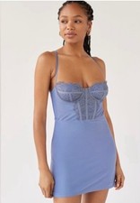 Urban Outfitters blue Modern Love Corset Slip Dress Size SP