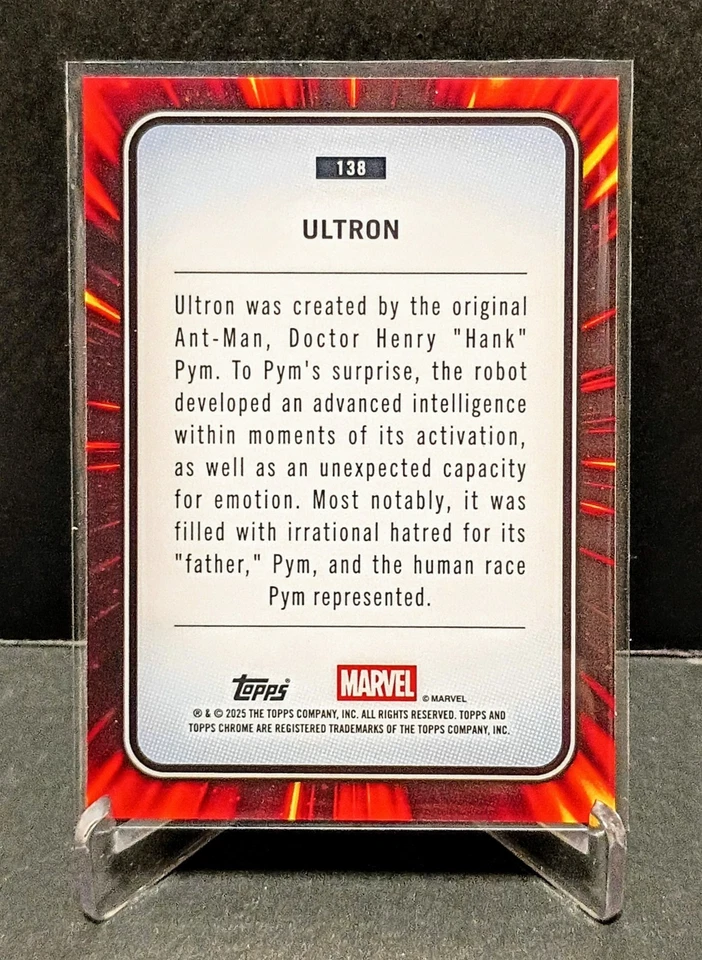 2025 Topps Chrome Marvel Sapphire Gold /50 ULTRON #138 Refractor Avengers Vision - Image 3 of 3