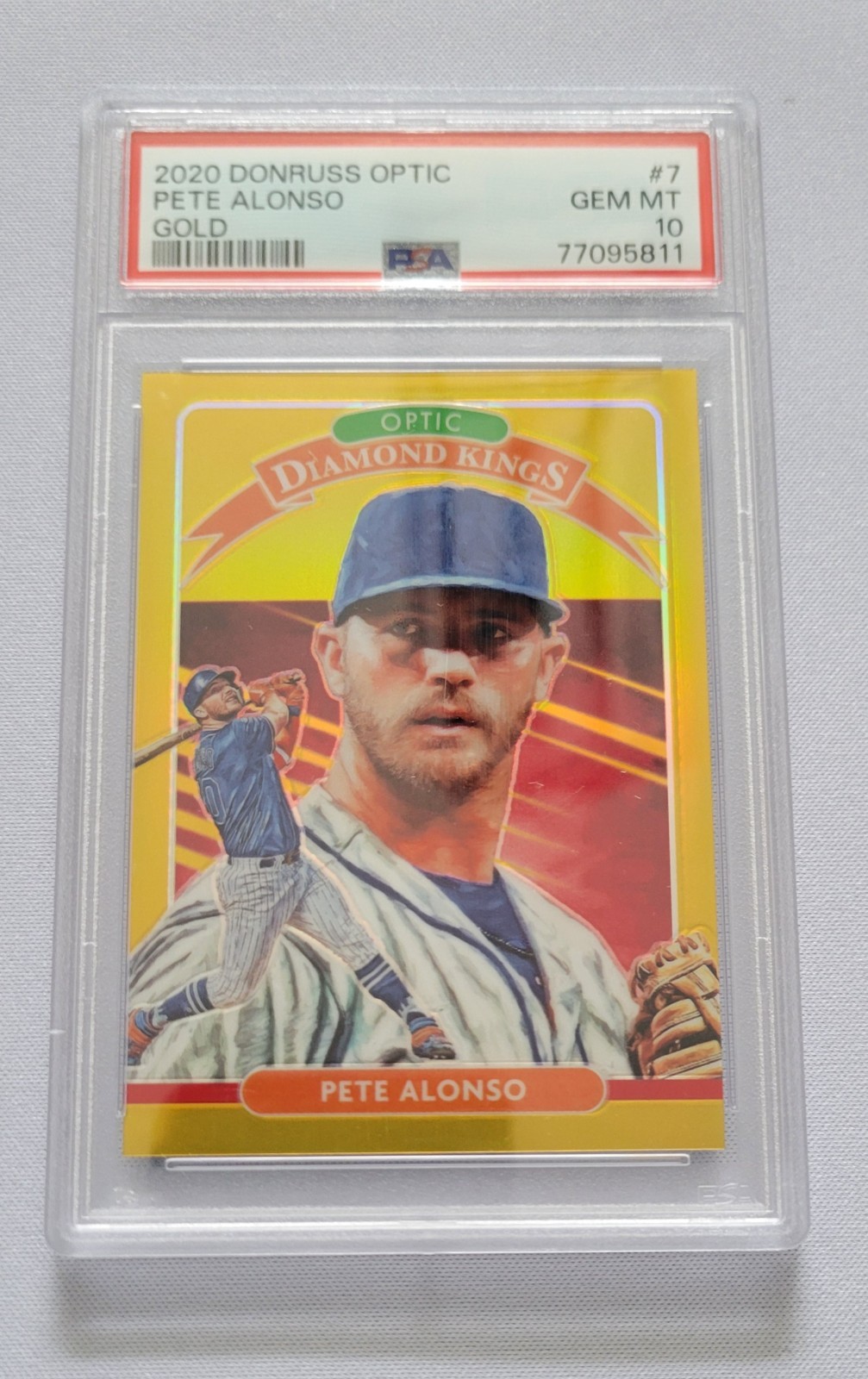 2020 Panini- Donruss Baseball Diamond Kings #7 Pete Alonso GOLD  PSA 10  7/10