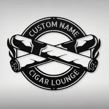 Custom Cigar Metal Wall Art Sign Personalized Smoking Cigar Smoker Man Cave Gift