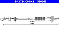 ATE Kupplungsseil Kupplungszug 24.3728-0849.2 FüR 206 Peugeot CC SW 2A 2E 2D Van