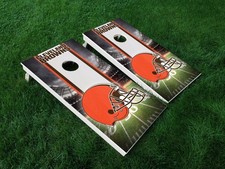 VINYL WRAPS Cornhole Board DECALS Cleveland Browns 01 Dawgs Bag Game Stickers