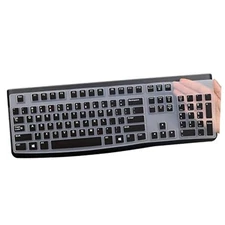 Silicone Keyboard Cover for Logitech K120 & MK120 Ergonomic Desktop USB Black