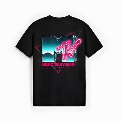 Mademark x MTV - Retro MTV Logo 80's Chrome Effect Neon Colors Vintage MTV