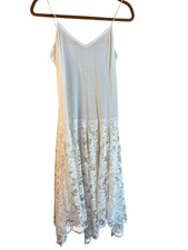 VTG Slip Lace Overlay Dress Lace Layered Bottom Flaws Sz XS 34/30 Fairy Coquette