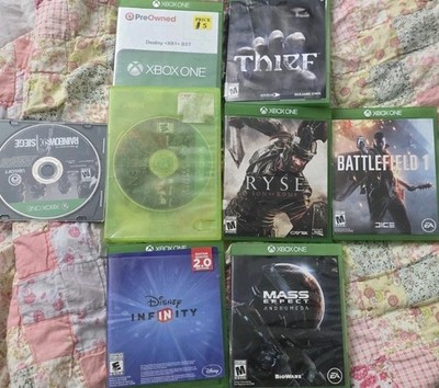 Xbox One Game Lot Battlefield 1, Thief, Destiny, Rainbow Six, Ryse, Mass Effect 