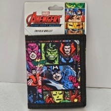 Marvel Avengers Superheroes Comic Collage Trifold Wallet Kids Boys Girls