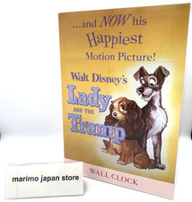 Disney Store Japan Lady and the Tramp 70th Anniversary Light-Up Wall Clock