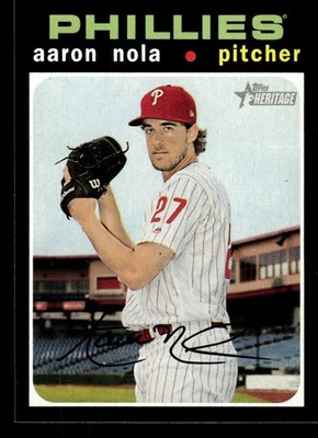 2020 Topps Heritage #53 Aaron Nola Card Philadelphia Phillies