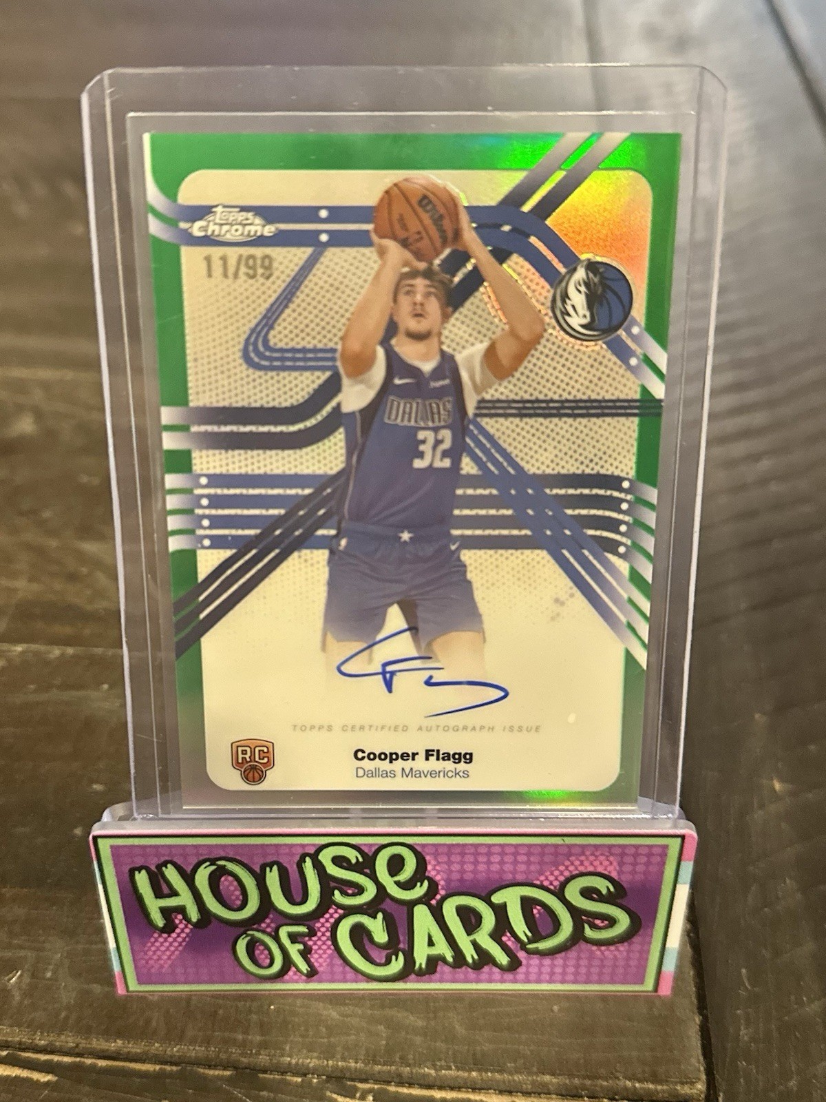 2025-26 Topps Chrome Cooper Flagg Next Stop Green Refractor On-Card Auto RC /99