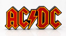 AC/DC Logo Free Standing Display Sign Plaque 3D Printed Rock Band Decor