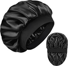 Silk Bonnet for Men Hair Bonnet for Sleeping Double Layer Satin Bonnets for Blac