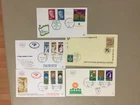 Five Israel fdc with additional label or KKL additional cancellation