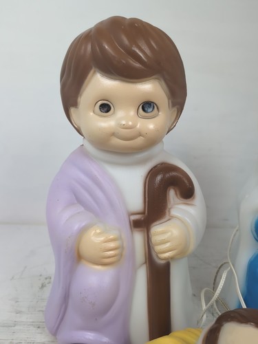 Vintage 1996 Empire Weihnachten beleuchtete Blasform Kinderkrippe Maria/Josef/Jesus - Bild 3 von 10