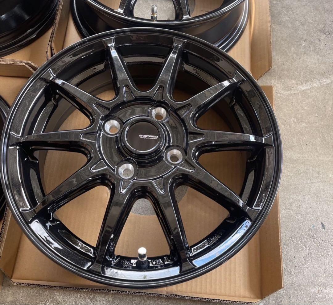 G.SPEED G05 14x4.5 +45 4x100 MBK Black Light Track Rims Kei Wheels