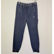 Dickies Dynamix Womens Scrub Jogger Pants Gray Small Cargo Drawstring Utility