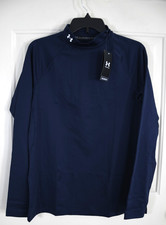 NWT Under Armour ColdGear Fitted Mock Women's XL Shirt Navy Blue L/S 1368702