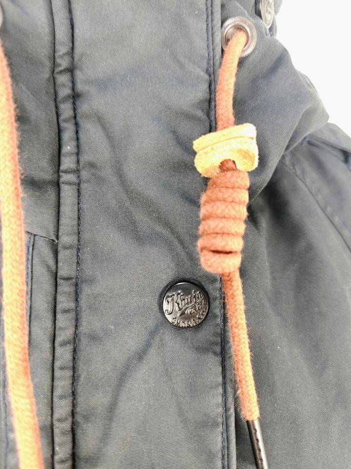 Abrigo parka para mujer Khujo negro con capucha mezcla de algodón al aire libre talla M Foto 3 de 4