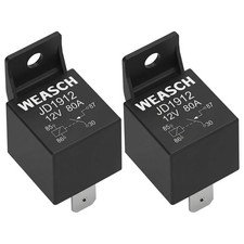 2 Pack JD1912 Car Relay, 12V 80A, 4 Pin SPST, Automotive Switches and Starter...
