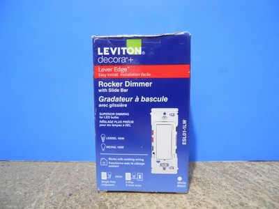 Leviton Decora+ ESL01-1LW Push Click Lever Edge Rocker Dimmer Slide Bar