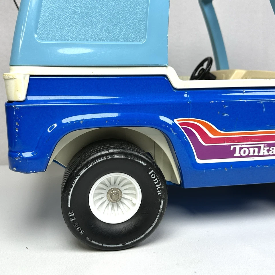 Vintage Tonka Bronco 835 TR Large 18” Blue T-Top 1970s Pressed Steel Toy Jeep - Image 4 of 4