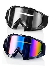 2Pcs Dirt Bike Goggles Motocross Motorcycle ATV Riding Dustproof Colorful clear