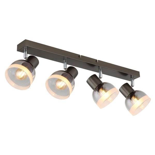 Deckenlampe Deckenleuchte Flurlampe Schwarz Spots Verstellbar 4-Flammig L 56 Cm-image