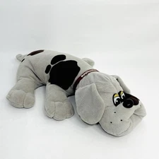 Vintage Pound Puppies Plush Gray Brown Spots Large 18” Dog Collar Tonka 1985