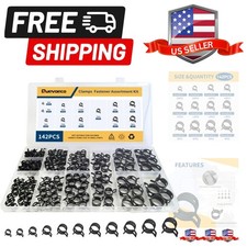142PCS Spring Hose Clamps Assortment Kit, 6 20mm Small Automotive Fuel Line H...