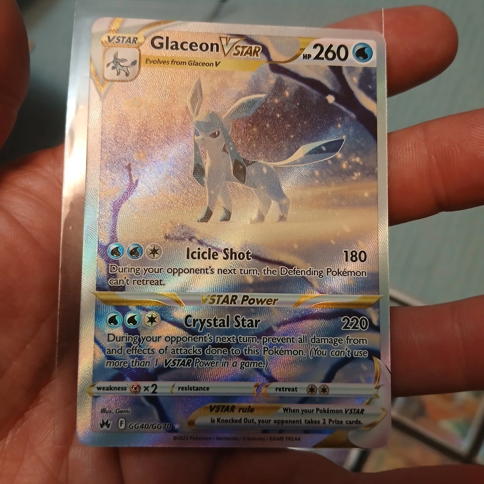 Deal for Glaceon VSTAR GG40/GG70 Crown Zenith: Galarian Gallery Holo Mint Pokemon