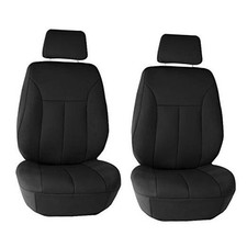 Front Set Neoprene Car Seat Cover for Low Back Seats with Black Flat Design