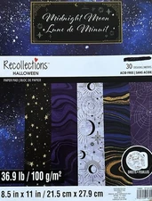 8 1/2 X 11 “MIDNIGHT MOON” SCRAPBOOKING / CRAFTS ~30 SHEETS~ BY RECOLLECTIONS