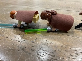 LEGO&reg; Minifigure Star Wars QUI GON JINN Printed Legs sw0593 sw0594 sw0592 75058