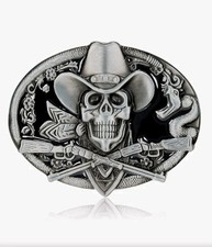 Ghost Skeleton Skull Belt Buckle for Men American Native Western Cowboy Belt Buc