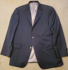 Hart Schaffner & Marx Navy Wool Blend Blazer Mens Gold Button Classic Fit 43R