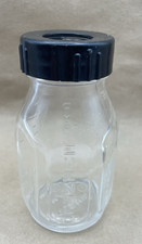 Vintage-Pyrex Evenflo Glass Baby Bottle 4 oz w/ black Cap Made in USA PAT NO CAN