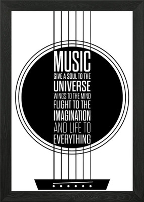 Zitate Gitarre gerahmtes Wandbild Poster Leinwanddruck Bild