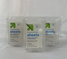 New -Bundle of 3 - Up  Up Oil Absorbing Sheets 70 sheets in each box 