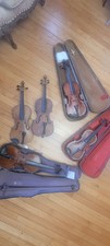 Lot Of 5 ANTIQUE VIOLINS GUARNERIUS,STRADIVARIUS