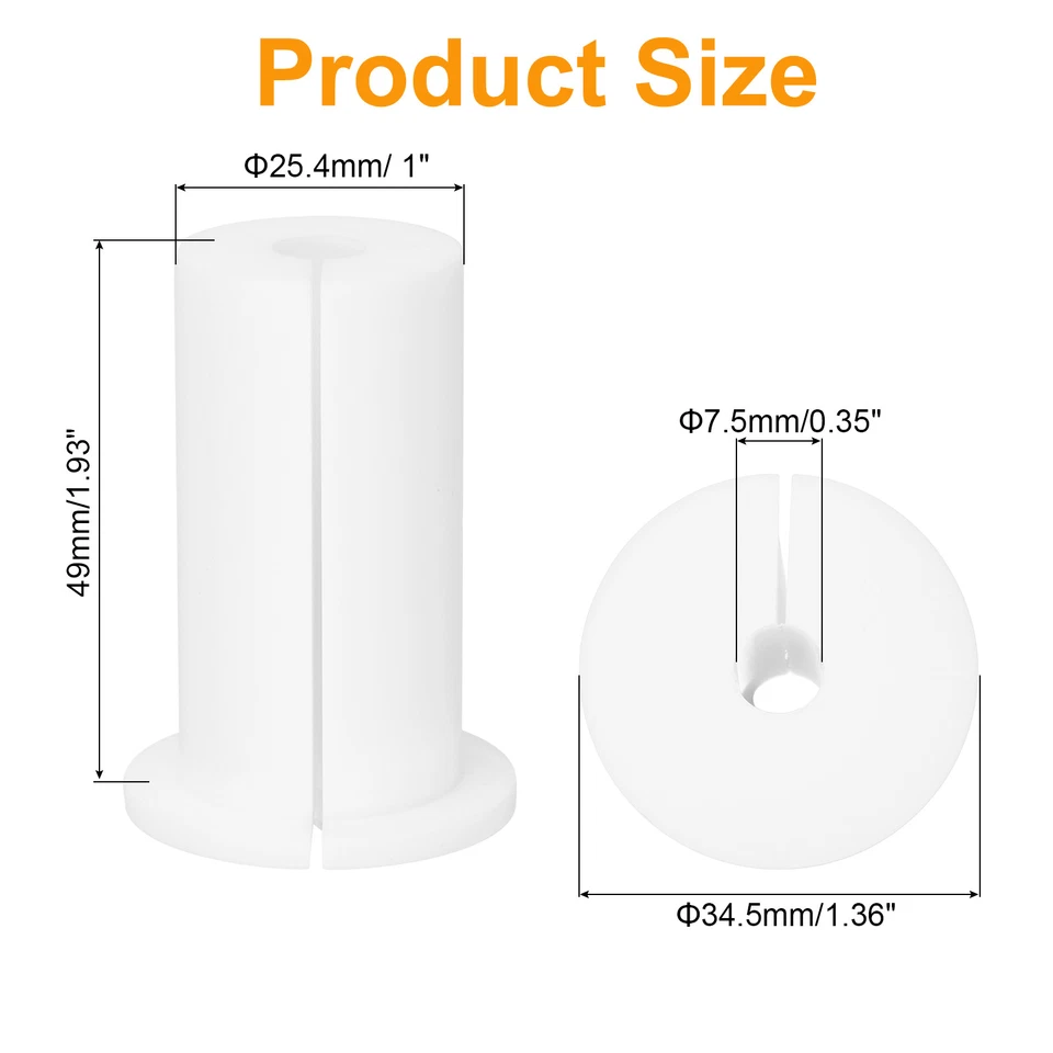 2 Stück Wanddurchführungen für Kabel 1 Zoll Kabel mit 7,5mm Loch,Silikon weiß - Bild 2 von 4