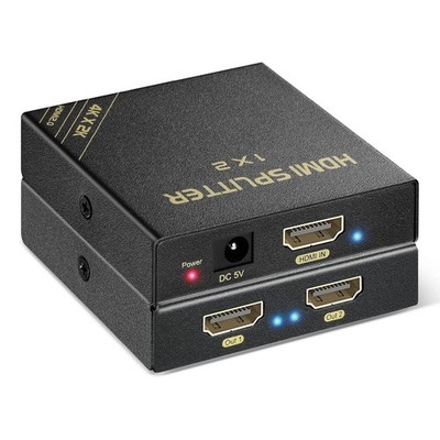HDMI Splitter 1In2 Out 60Hz HDCP Bypass HDR Dolby DTS For Firestick PS5 Apple TV