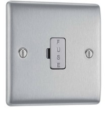 BG Nexus 13A unswitched Fused Spur Unit Double Pole Brushed Steel