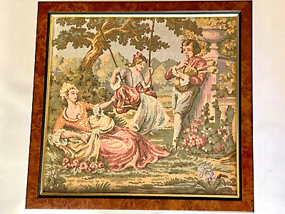 Vintage Gobelin Belgium Tapestry Loomed Rococo Art Vintage Gobelin Belgium Tapestry Loomed Rococo Art