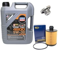 MotoröL Set 5W-30 5 Liter + ÖLfilter SH 4060 P + Schraube FüR Citroen Fiat Panda