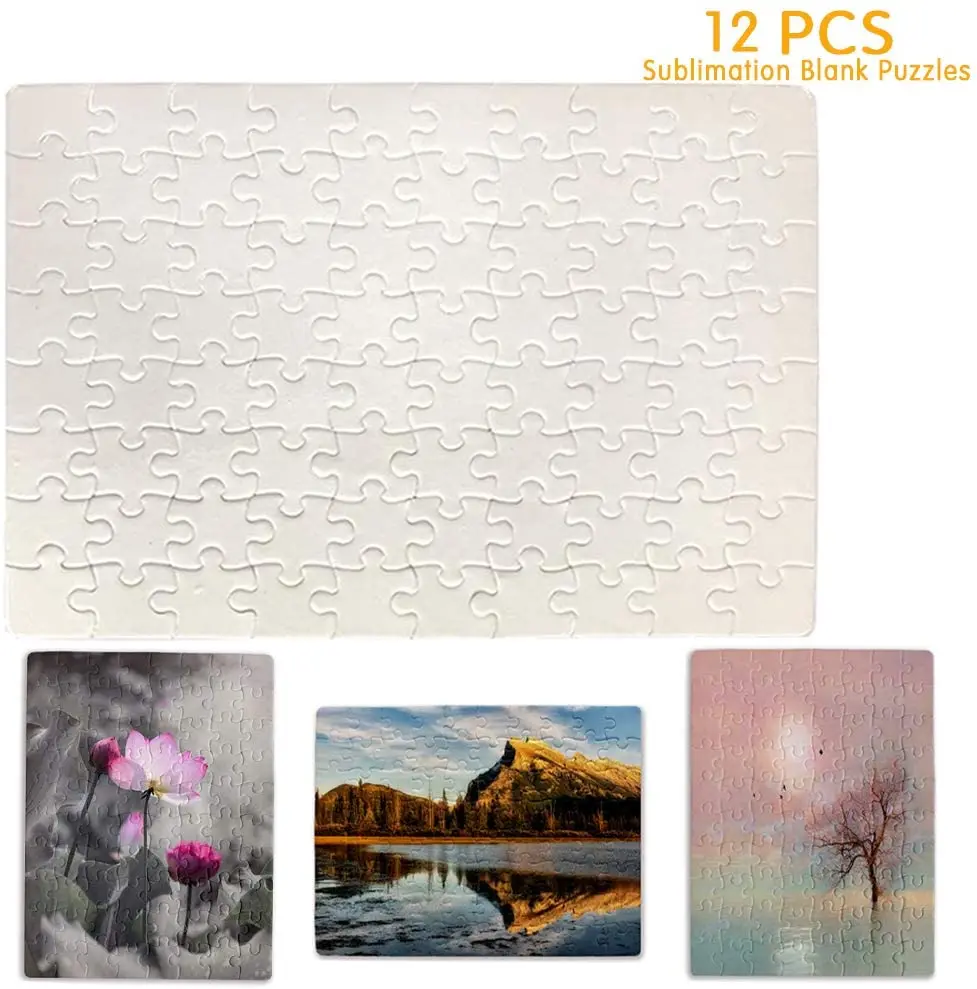  12 Pack Jigsaw Puzzles 80 Pieces Sublimation Blanks Puzzles DIY Puzzle  Blank Custom Puzzle for Heat Transfer 9.4X7.5 inches : Toys & Games