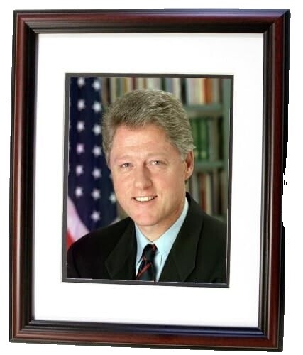 Plaque Commémorative Signée Bill Clinton - Serment à La Maison Blanche - Certifiée Beckett