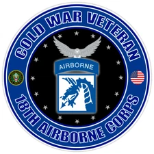 Cold War Veteran 18th Airborne Corps Bumper Sticker Military Soldier Decal 5"
