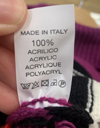Moda Made In Italy Stripy Jumper Dress New Liquorice Knit Roll Neck One Size - Picture 9 of 9