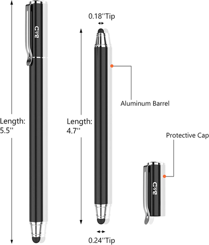 2-in-1 Stylus Touchscreen Stift für iPhone, iPad, iPod, Tablet, Galaxy und mehr w - Bild 6 von 12