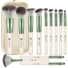 12 Pcs Makeup Brushes Set with Case Holder Face Powder Blush Concealers
